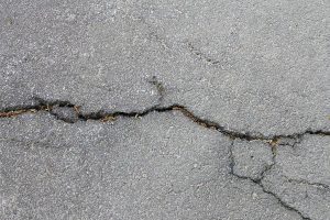 close up of cracked asphalt