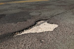 Pothole in street