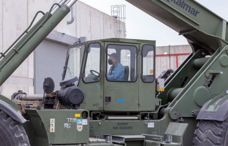 Image of a rough terrain container handler