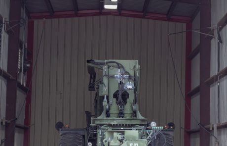 Image of a rough terrain container handler